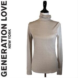 NWOT GENERATION LOVE | Nude Shimmer Turtleneck